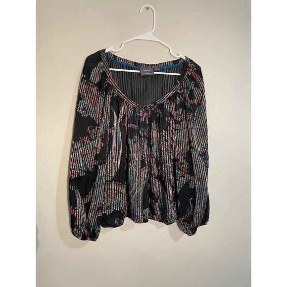 Maeve Anthropologie Madeira‎ Burnout Satin Printed Blouse - Picture 2 of 12